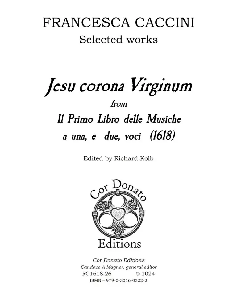 Cover of Jesu corona Virginum