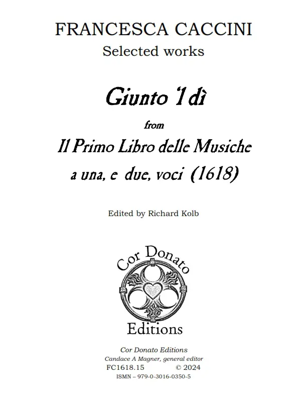 Cover of Giunto 'l dì che dovea'l Cielo